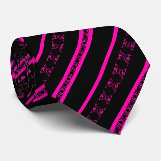 VALENTIN – Zwarte & Fuchsia Statement Das (Opgerold)