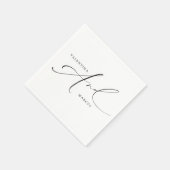 VALENTINA Chic Elegante Calligrafie Script Bruilof Servet (Hoek)