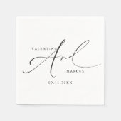 VALENTINA Chique Elegante Kalligrafie Script Bruil Servet (Voorkant)