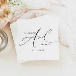 VALENTINA Chique Elegante Kalligrafie Script Bruil Servet