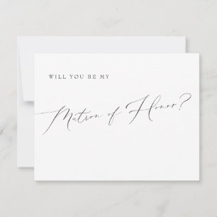 VALENTINA Classic Script Matron of Honor Voorstel Kaart