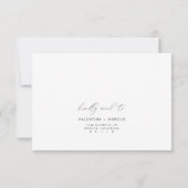 VALENTINA Elegant minimalistisch script bruiloft R Kaart (Achterkant)