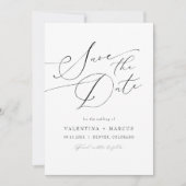 VALENTINA Elegant minimalistisch script Save the D Kaart (Voorkant)