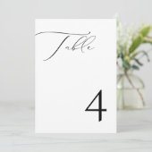 VALENTINA Elegant minimalistisch script tabel numm Kaart (Staand voorkant)