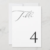 VALENTINA Elegant minimalistisch script tabel numm Kaart (Achterkant)