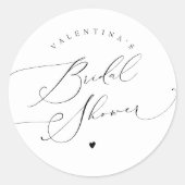 VALENTINA Elegant minimalistisch script Vrijgezell Ronde Sticker (Voorkant)