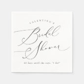 VALENTINA Elegant minimalistisch script Vrijgezell Servet (Voorkant)