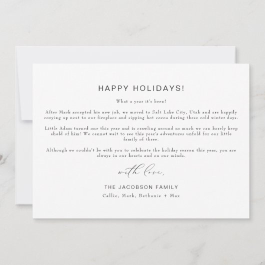 VALENTINA Elegant Script 2 Foto Prettige feestdage Kaart (Achterkant)