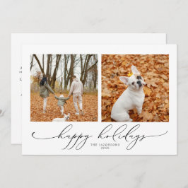 VALENTINA Elegant Script 2 Foto Prettige feestdage Kaart