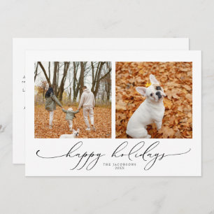 VALENTINA Elegant Script 2 Foto Prettige feestdage Kaart