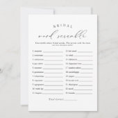 VALENTINA Elegant Script Bruids Woord Scramble Gam Kaart (Voorkant)