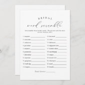 VALENTINA Elegant Script Bruids Woord Scramble Gam Kaart (Voorkant / Achterkant)