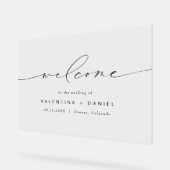 VALENTINA Elegant Script Bruiloft Welkom Acryl Bord (Hoek)