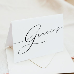 VALENTINA Elegant Typografie Script Gracias Bedankkaart