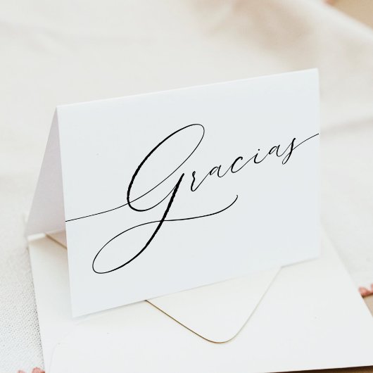 VALENTINA Elegant Typografie Script Gracias Bedankkaart