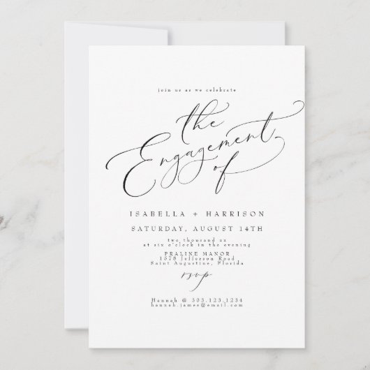 VALENTINA Elegante minimale scriptbetrokkenheid Pa Kaart (Voorkant)