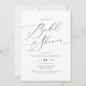 VALENTINA Elegante Minimalistische Script Bruiloft Kaart (Voorkant)