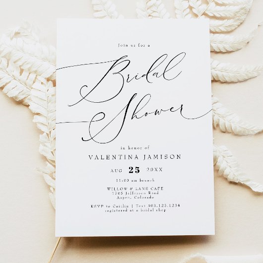 VALENTINA Elegante Minimalistische Script Bruiloft Kaart