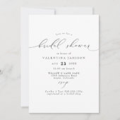 VALENTINA Elegante Minimalistische Script Bruiloft Kaart (Voorkant)