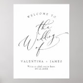 VALENTINA Elegante Minimalistische Script Bruiloft Poster (Voorkant)