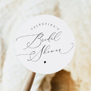 VALENTINA Elegante Minimalistische Script Bruiloft Ronde Sticker