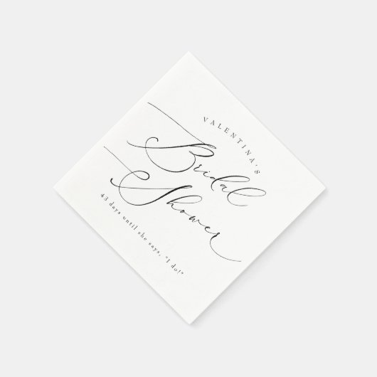 VALENTINA Elegante Minimalistische Script Bruiloft Servet (Hoek)