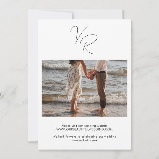 Valentina foto moderne bruiloft kaart (Achterkant)