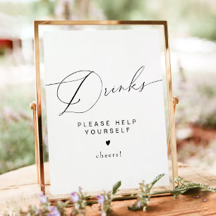 VALENTINA Modern Elegant Script Typografie Drinken Poster
