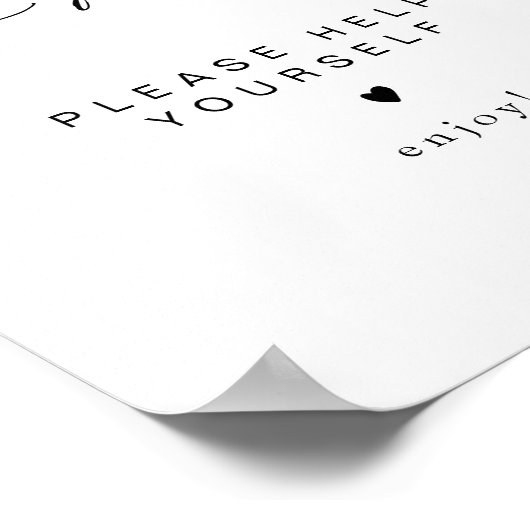 VALENTINA Modern Elegant Script Typografie Voedsel Poster (Hoek)