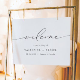 VALENTINA Modern Elegant Script Weddenschap Welkom Poster
