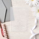 Valentina Modern Wedding Vellum Uitnodigingen<br><div class="desc">Een moderne huwelijksuitnodiging met een eenvoudig maar elegant ontwerp met uw twee initialen monogram in een hedendaags lettertype,  samen met uw evenementdetails omringd door een rand.</div>
