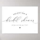 VALENTINA Moderne Elegante Script Bruiloftsfeest Poster (Voorkant)