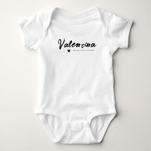Valentina Name openbaart de betekenis Minimal Mode Romper (Voorkant)