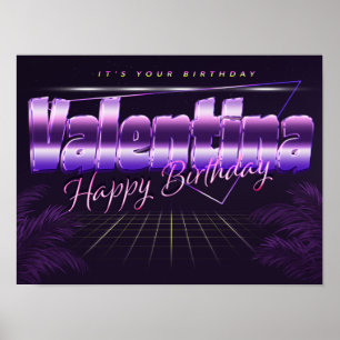 Valentina Name Vorname retro Poster Geburtstag