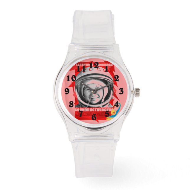 Valentina Tereshkova eerste VROUW IN RUIMTE Horloge (Voorkant)