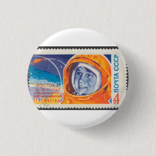 Valentina Vladimirovna 1st Woman in Space Ronde Button 3,2 Cm
