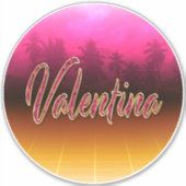 Valentina Vorname Name pink Aufkleber Sticker (Voorkant)