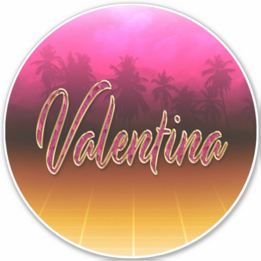 Valentina Vorname Name pink Aufkleber Sticker (Voorkant)