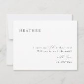 VALENTINA Whimsical Script bruidsmeisje voorstel Kaart (Voorkant)