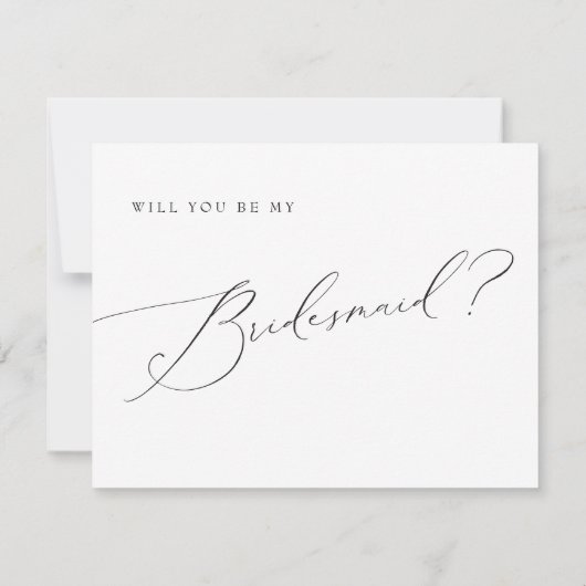 VALENTINA Whimsical Script bruidsmeisje voorstel Kaart (Achterkant)