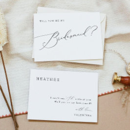 VALENTINA Whimsical Script bruidsmeisje voorstel Kaart