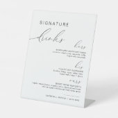 VALENTINA Zijn en haar handtekening Drink Cocktail Reclamebord Met Voetstuk (Voorkant)