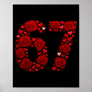 Valentine 67 Meme Roos Harten Grappig Zes Zeven Va Poster