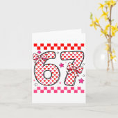 Valentine 67 Six Seven 6 7 Funny Heart Bow For Kid Kaart (Gele Bloem)
