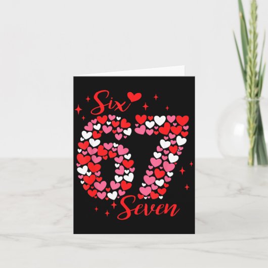Valentine 67 Six Seven 6 7 Meme Valentines Day Gir Kaart (Voorkant)