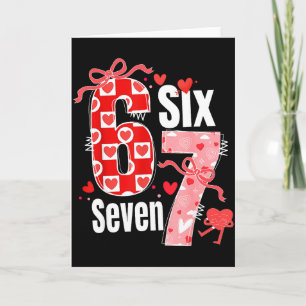 Valentine 67 Six Seven Hart Coquette Boog Valentin Kaart