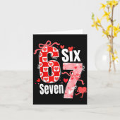 Valentine 67 Six Seven Heart Coquette Bow Valentin Kaart (Gele Bloem)