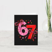Valentine 67 Six Seven Heart Coquette Bow Valentin Kaart (Voorkant)