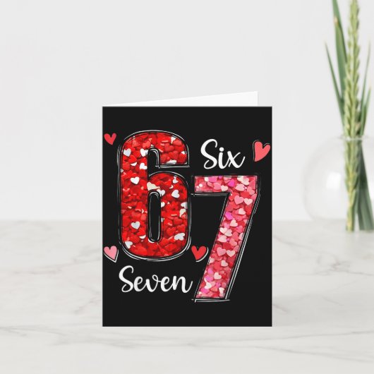 Valentine 67 Six Seven Meme Rose Hearts Valentine’ Kaart (Voorkant)