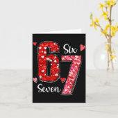 Valentine 67 Six Seven Meme Rose Hearts Valentine’ Kaart (Gele Bloem)